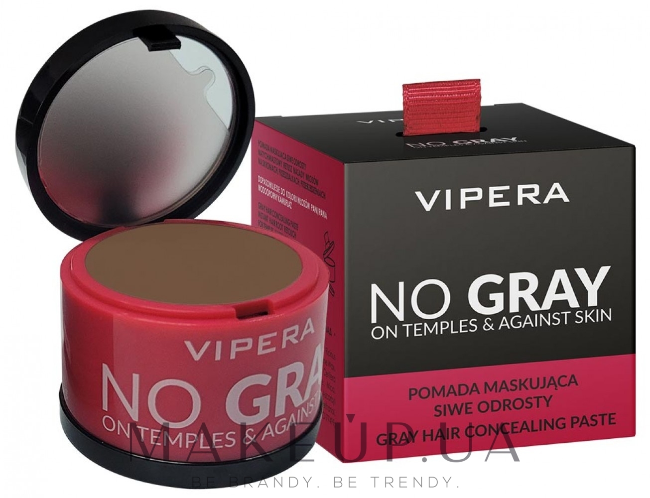 Тонувальна пудра-коректор для зафарбовування сивини і відрослого волосся - Vipera No Gray — фото 01 - Светло-коричневый