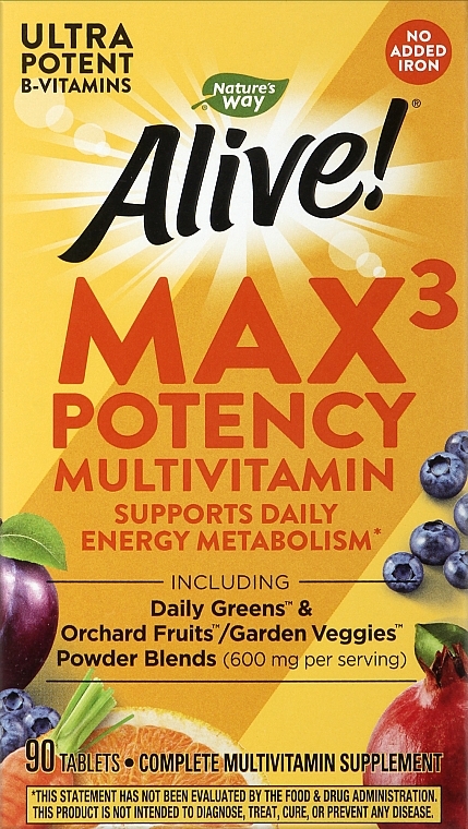 Мультивитамины - Nature’s Way Alive! Max3 Daily Multi-Vitamin Without Iron — фото N1