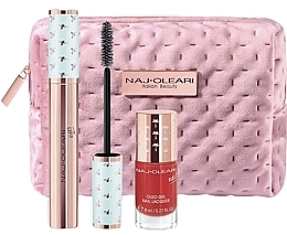 Парфумерія, косметика Набір - Naj Oleari Classy Kit (mascara/14ml + nail/lacquer/8ml + clutch/1pc)