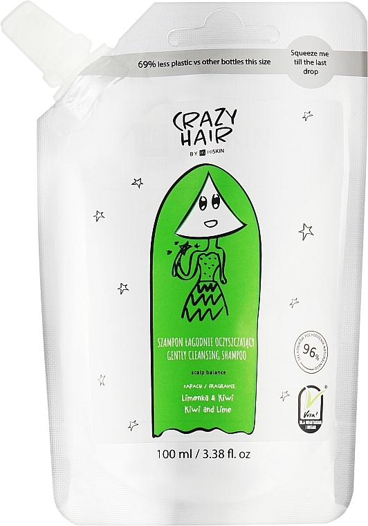 Мягкий шампунь для ежедневного применения "Баланс кожи головы" - HiSkin Crazy Hair Gentle Cleansing Shampoo Scalp Balance Lime & Kiwi Refill (запасной блок) — фото N1