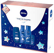 Парфумерія, косметика Набір косметики "Time to Pamper"- NIVEA (sh/gel/250ml + lot/250ml + shm/250ml + deo/50ml) - Nivea (sh/gel/250ml + lot/250ml + shm/250ml + deo/50ml)