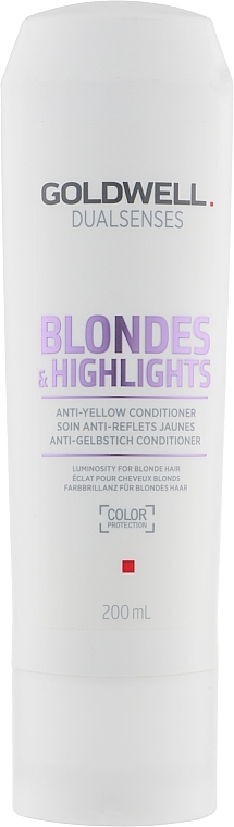 Кондиціонер проти жовтизни для освітленого волосся - Goldwell Dualsenses Blondes&Highlights Anti-Yellow Conditioner — фото N2