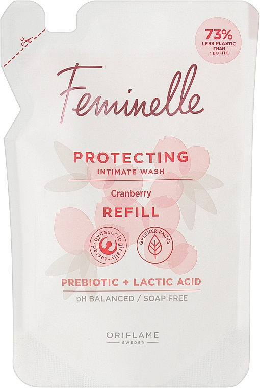 Захисний гель для інтимної гігієни "Журавлина" - Oriflame Feminelle Protecting Intimate Wash (змінний блок) — фото N1
