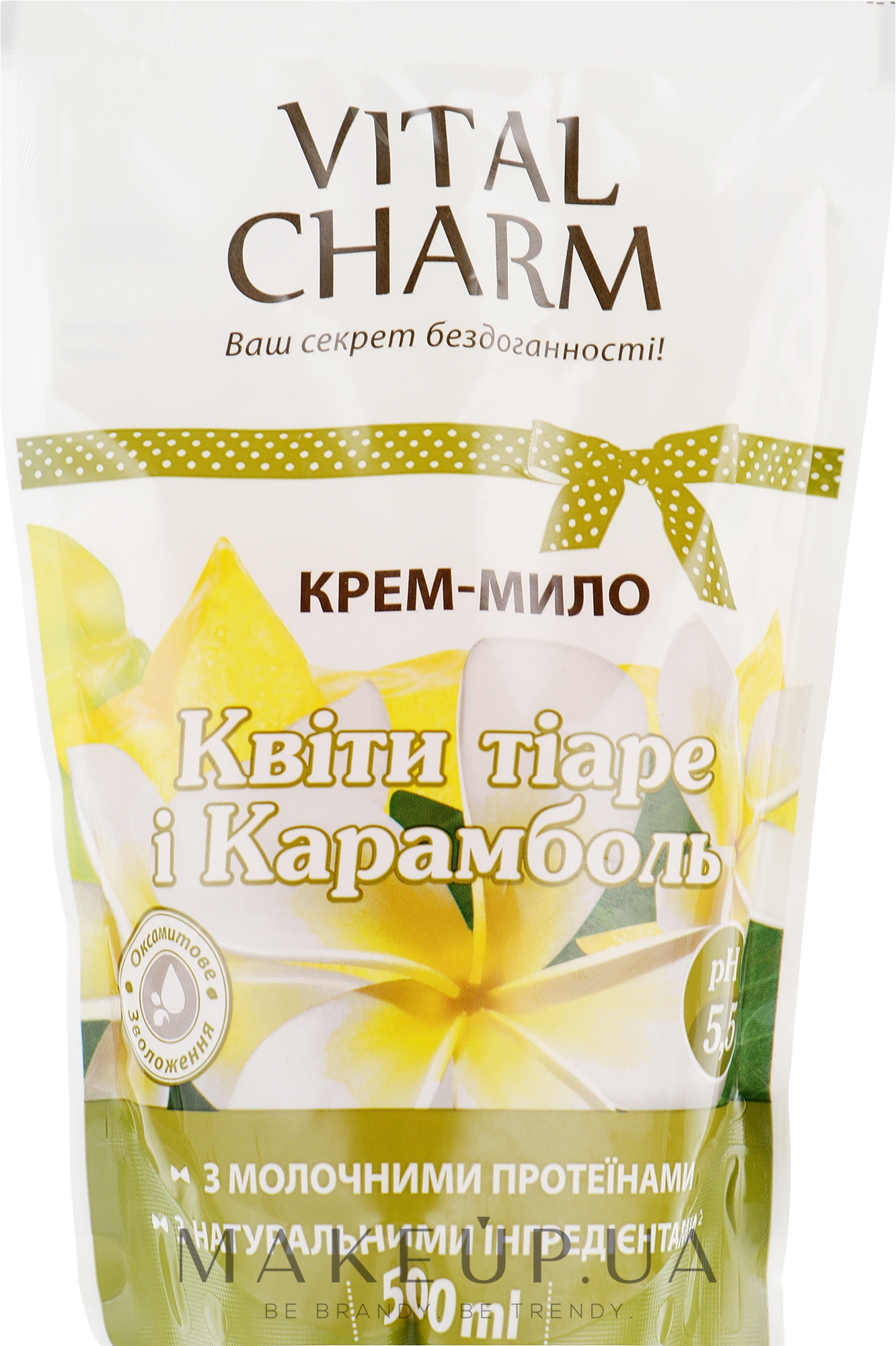 Крем-мыло "Цветы тиаре и карамболь", doy-pack - Vital Charm — фото 500ml