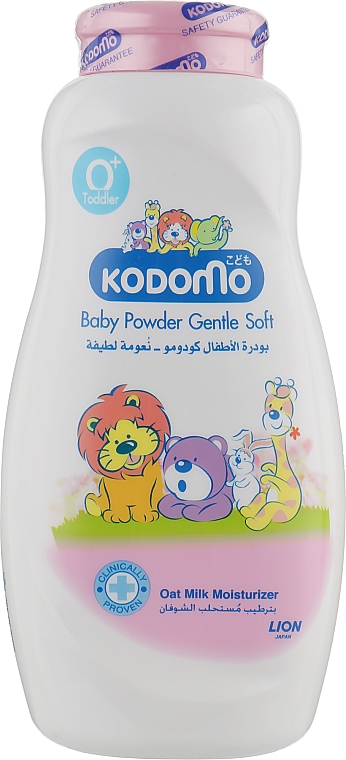 Присипка дитяча зволожувальна з молочним екстрактом - Kodomo Lion Baby Powder Gentle Soft — фото N1