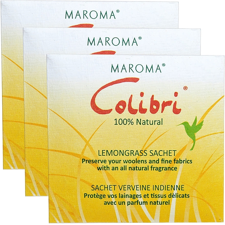 Ароматические саше "Лемонграсс" - Maroma Colibri Square Sachet Lemongrass — фото N1