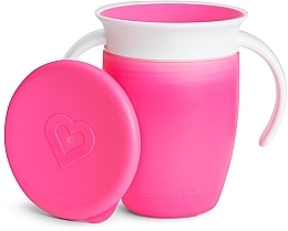 Чашка-непроливайка с крышкой, розовая, 207 мл - Miracle  — фото N1
