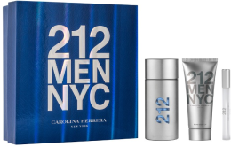 Духи, Парфюмерия, косметика Carolina Herrera 212 Men NYC - Набор (edt/100ml + ash/gel/100ml + edt/mini/10ml)