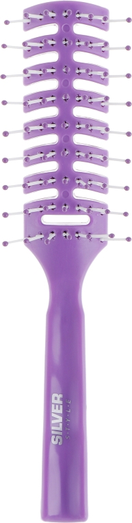 Расческа для укладки волос, с прорезями, РМ-8531CP, фиолетовая - Silver Style — фото N1