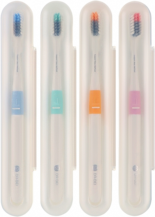 Набір зубних щіток - Xiaomi Dr.Bei Bass Toothbrush Travel Package (toothbrush/4pc + case/4pc) — фото N1