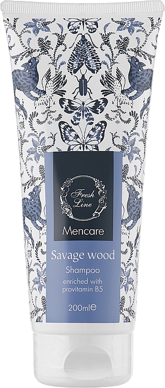 Подарунковий набір для чоловіків "Дикий ліс" - Fresh Line Mencare Savage Wood (sh/gel/250ml + sh/200ml + b/water/100ml + soap/120g) — фото N3