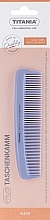 Гребінець кишеньковий, 12 см, лавандова - Titania — фото N1
