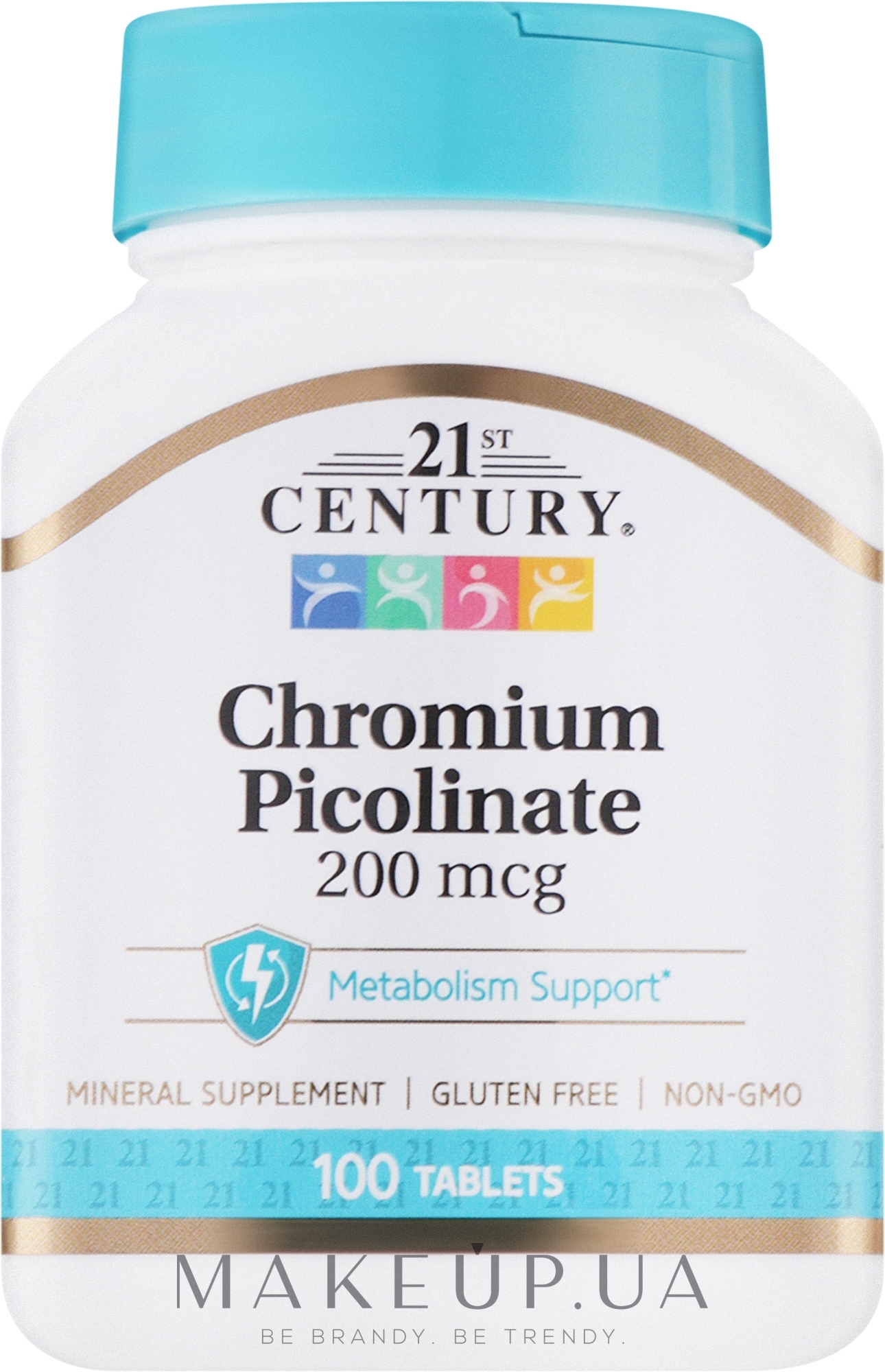 Харчова добавка "Хрому піколинат", 100 табл. - 21th Century Chromium Picolinate — фото 100шт