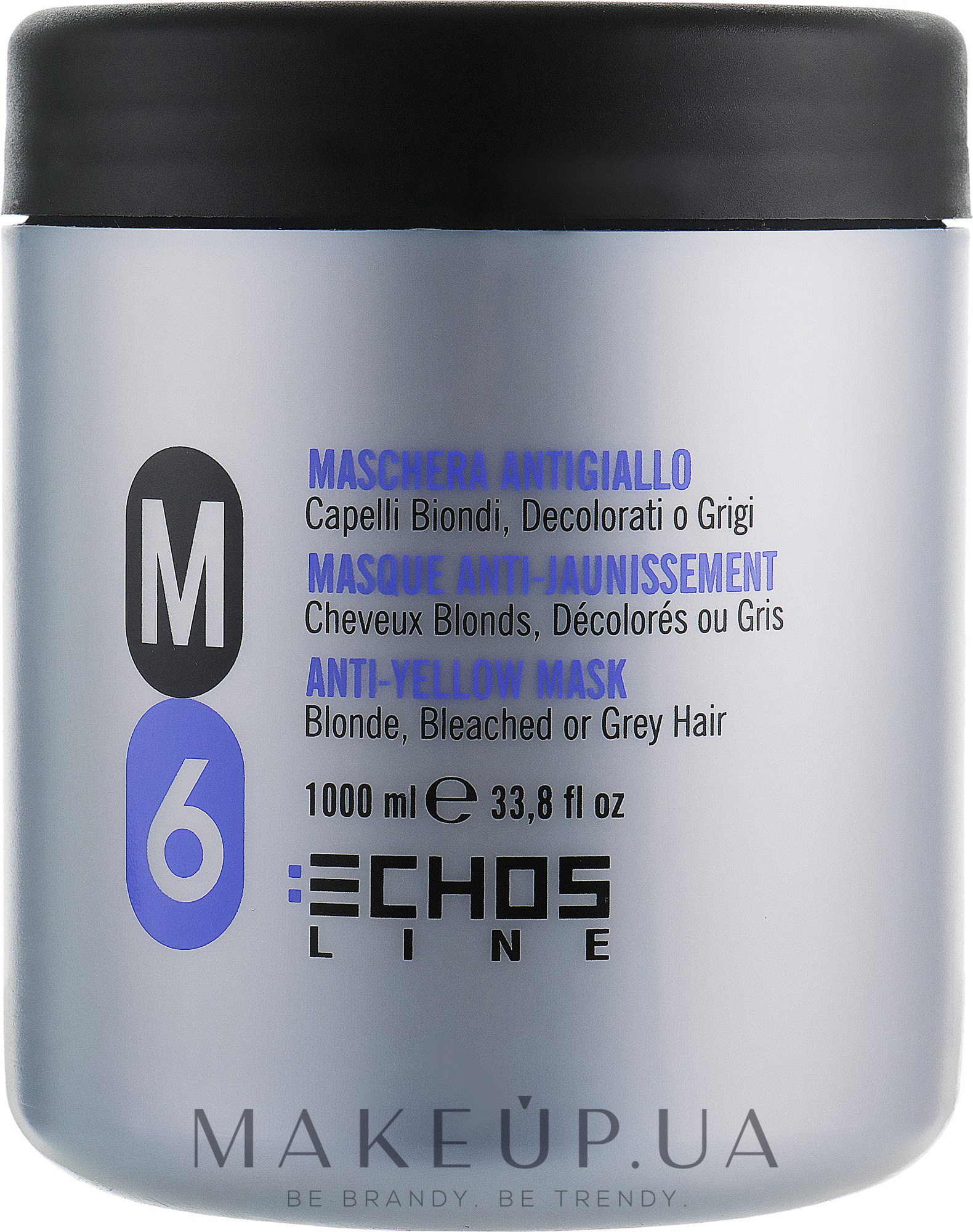 Маска для светлых и седых волос с антижелтым эффектом - Echosline M6 Anti-Yellow Mask — фото 1000ml