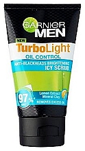 Парфумерія, косметика Скраб для обличчя - Garnier Men Turbo Light Oil Control Icy Scrub