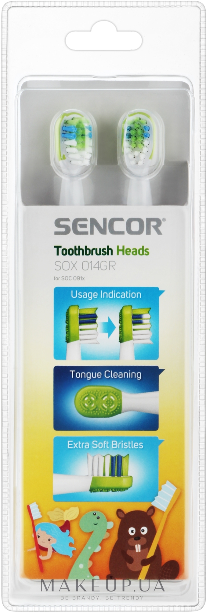 Насадка для електричної зубної щітки, 4 шт. - Sencor Toothbrush Heads SOX 014GR — фото 4шт