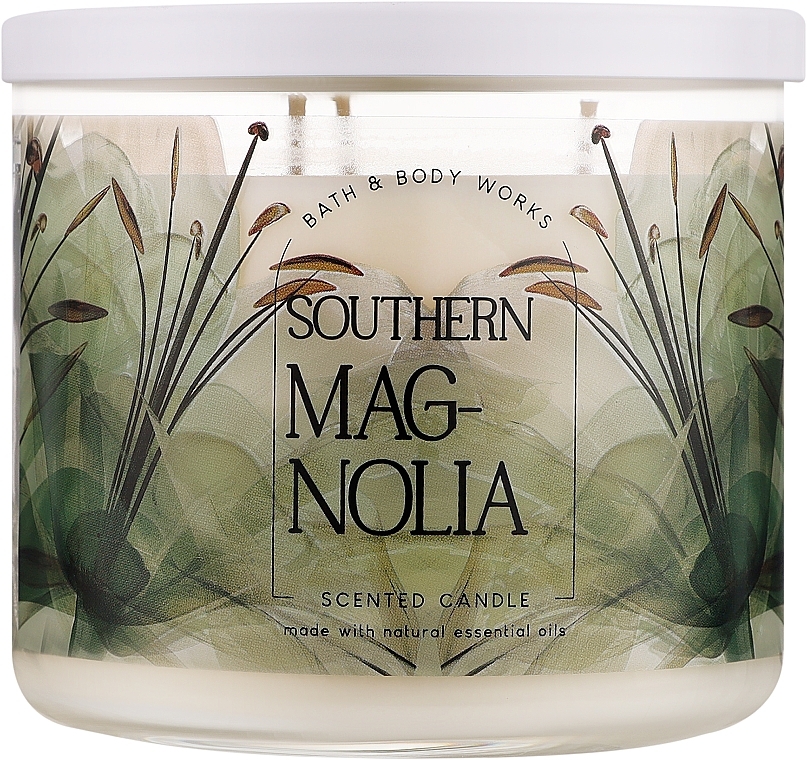 Аромасвеча 3-х фитильная - Bath and Body Works Southern Magnolia Candle — фото N1