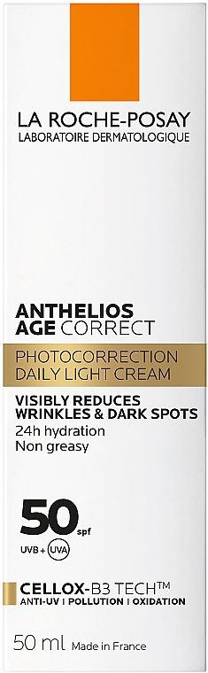 Антивозрастное солнцезащитное средство для лица против морщин и пигментации, SPF50 - La Roche-Posay Anthelios Age Correct SPF50 — фото N4