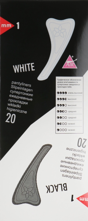 Прокладки Panty Black & White, 40 шт - Bella — фото N2