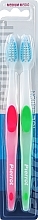 Зубна щітка, середньої жорсткості, зелена + рожева - Pierrot Action Tip Hard — фото N1