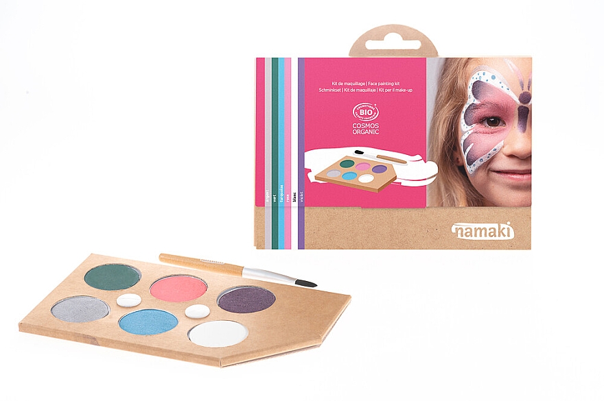 Набір для аквагриму для дітей - Namaki Enchanted Worlds 6-Color Face Painting Kit (f/paint/15g + brush/1pc + acc/5pcs) — фото N1