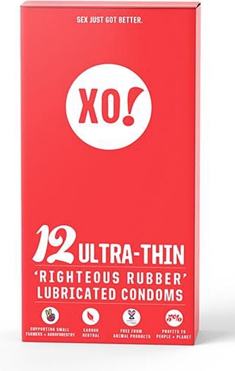 Ультратонкие презервативы, 12 шт. - Flo XO! Ultra-Thin Fair Righteous Rubber Condoms — фото N1