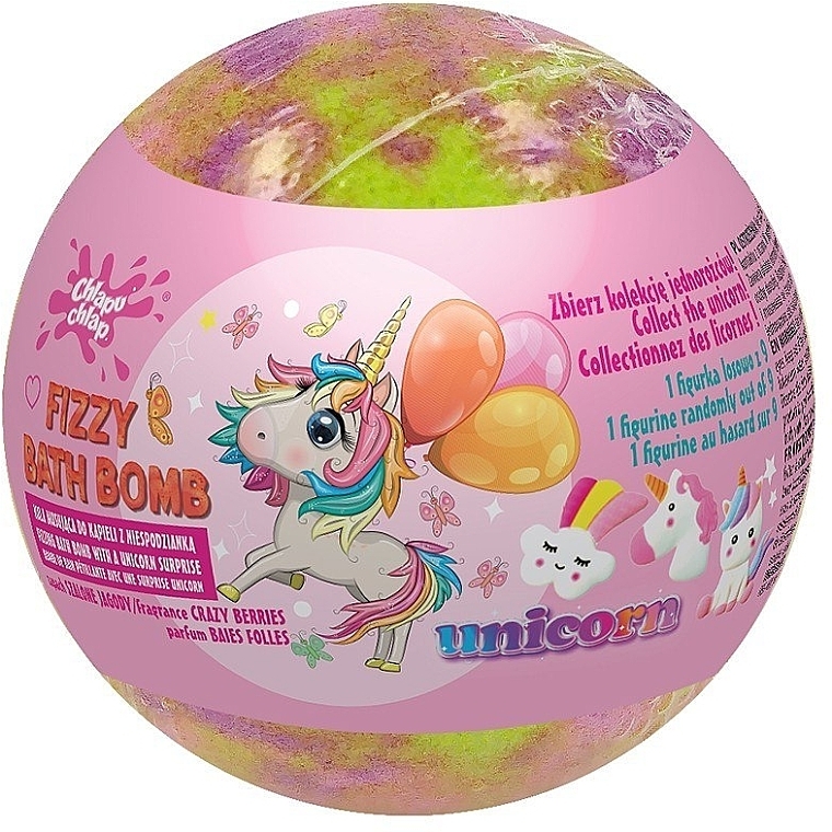 Бомбочка для ванны - Chlapu Chlap Fizzy Unicorn Bath Bomb Crazy Berries — фото N1