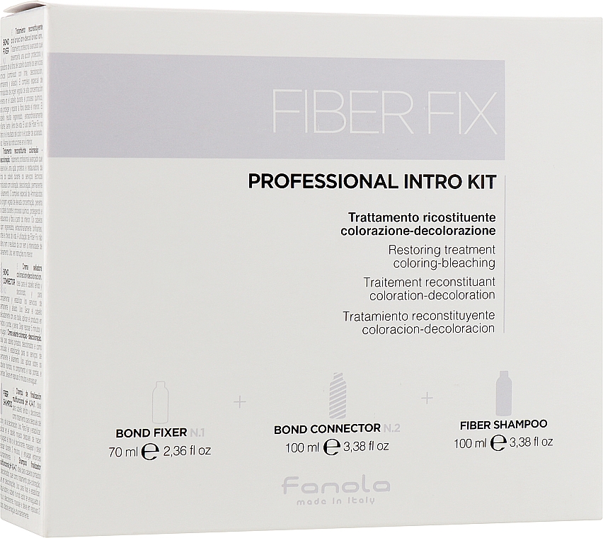 Набор - Fanola Fiberfix Kit (shmp/100ml + hair/cr/100ml + hair/cr/70ml) — фото N1