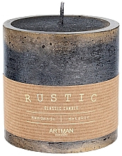 Декоративна свічка, 9х9 см, чорна - Artman Rustic Patinated — фото N1