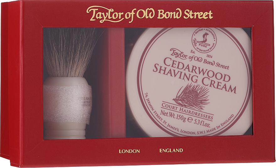 Набор - Taylor of Old Bond Street Cedarwood (sh/brash + sh/cream/150g) — фото N1