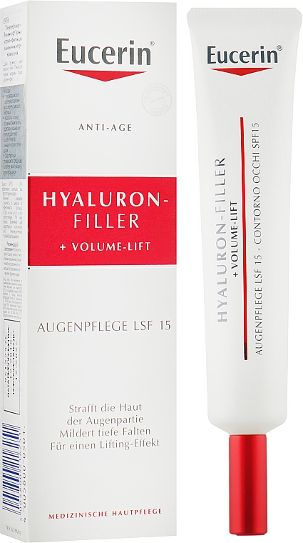 Антивозрастной крем для контура глаз - Eucerin Hyaluron Filler Volume Lift Eye Cream — фото N1