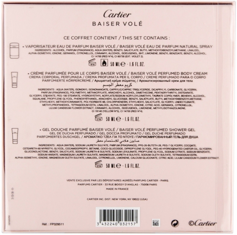 Cartier Baiser Vole edp 50ml cr 50ml sh gel 50ml