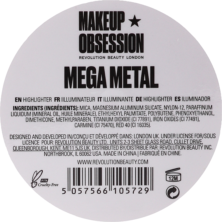 Хайлайтер для обличчя - Makeup Obsession Mega Metal Highlighter — фото N2