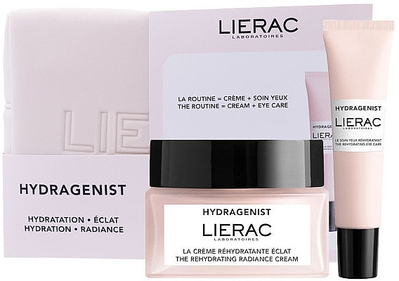 Набор - Lierac Hydragenist (f/cr/50ml + eye/cr/15ml+ bag) — фото N2