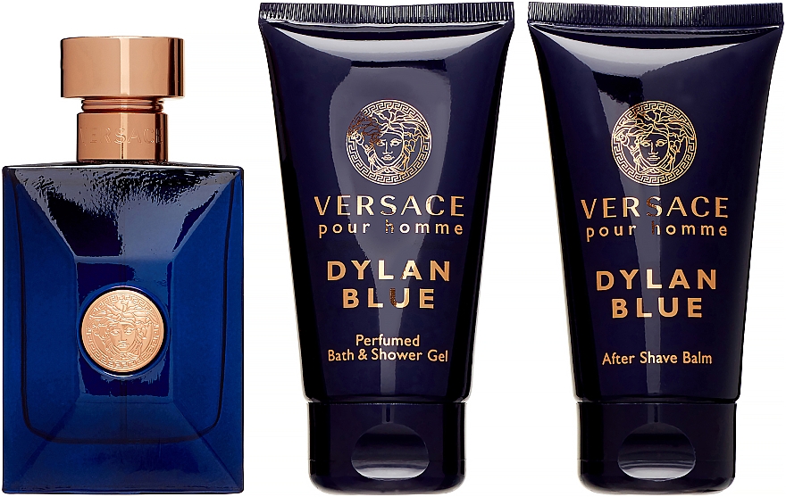 Versace Pour Homme Dylan Blue - Набір (edt/50ml + 50ash/b + 50sh/g) — фото N1