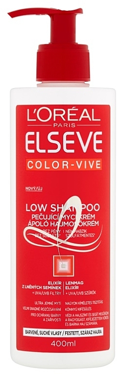 Шампунь-уход для сухих и окрашенных волос - L’Oreal Paris Elvive Color-Vive Low Shampoo — фото N1