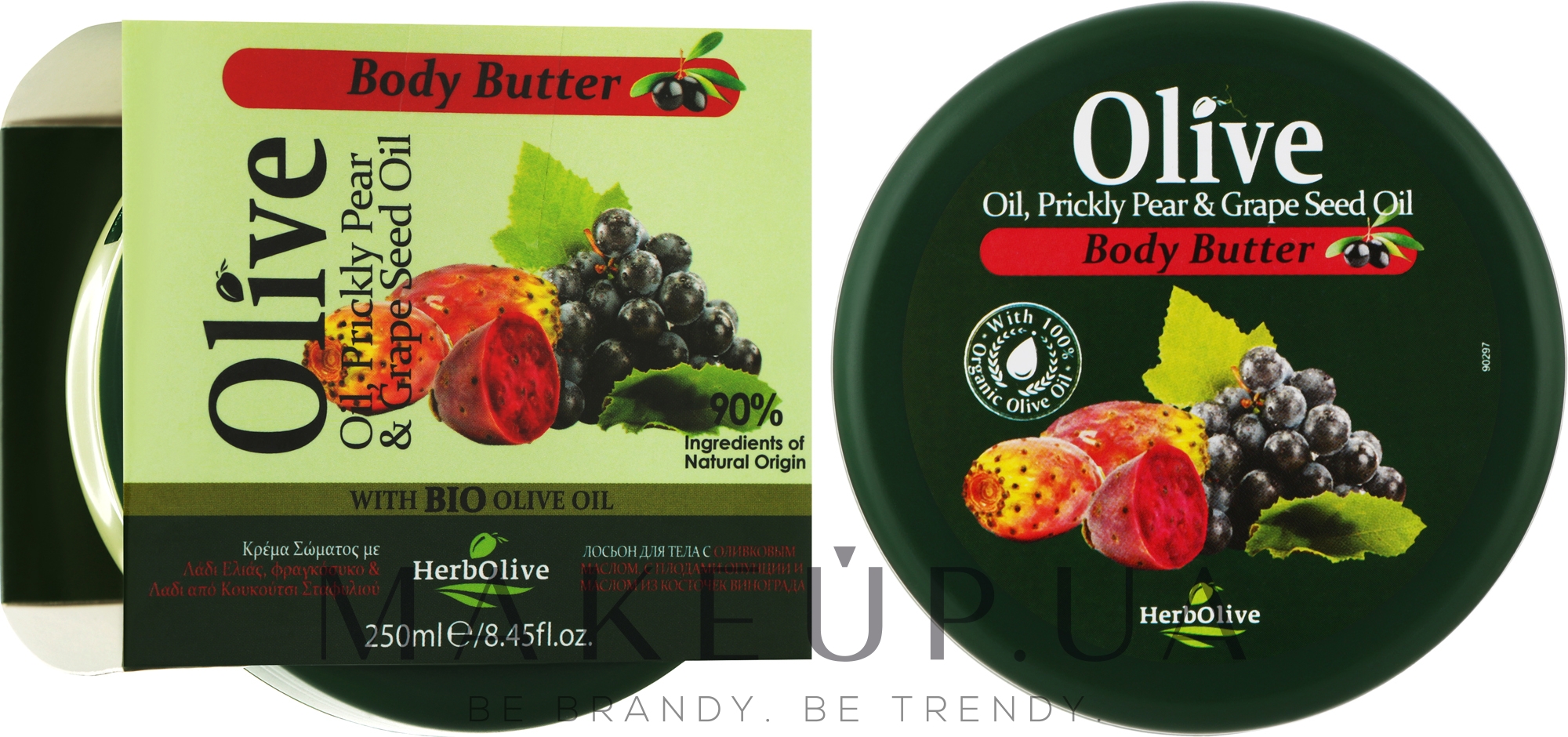 Масло для тела с опунцией и маслом виноградных косточек - Madis HerbOlive Olive & Prickly Pear & Grape Seed Oil Body Butter — фото 250ml