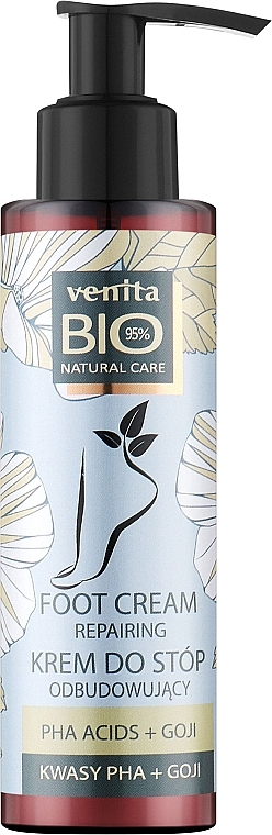 Регенеруючий крем для ніг з ягодами годжі - Venita Bio Natural Care Repairing Foot Cream — фото N1