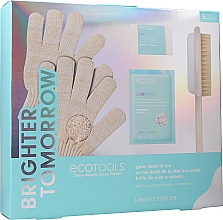 Набор - EcoTools Brighter Tomorrow Set (sh/gloves/2pcs + f/brush/1pc + soap/55g + salt/30g) — фото N3