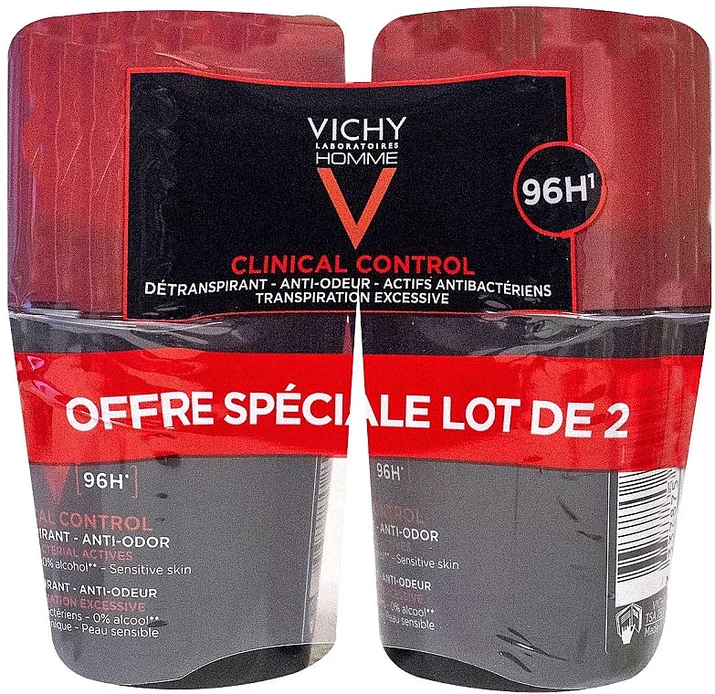 Набор - Vichy Homme Clinical Control Deperspirant 96H (deo/roll/2x50ml) — фото N1