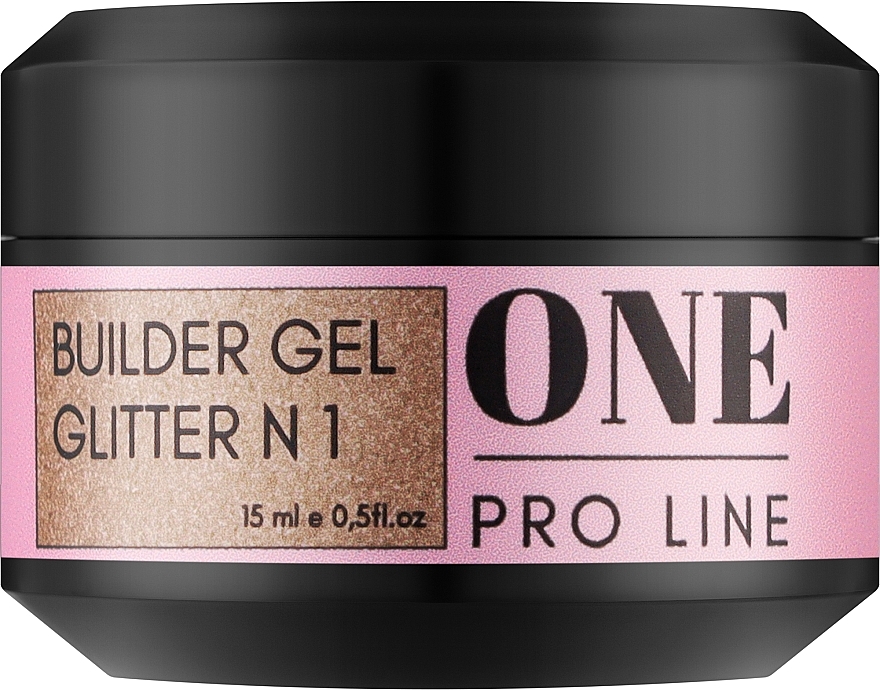Гель для нарощування нігтів - One Pro Line Builder Gel Glitter — фото N1