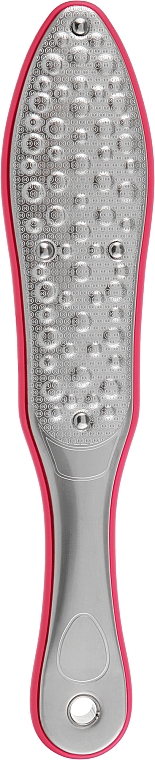 Лазерна тертка для ніг двостороння FL-05, металева повністю з прогумованими вставками, рожева - Beauty LUXURY — фото N2
