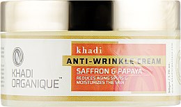 Парфумерія, косметика Омолоджувальний зволожувальний крем "Сандал і папая" від зморшок і пігментних плям - Khadi Organique Saffron Papaya Anti Wrinkle Cream