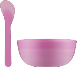 Парфумерія, косметика Пластикова миска для косметичних продуктів CS097R, d 8.5, з лопаткою, рожева  - Cosmo Shop