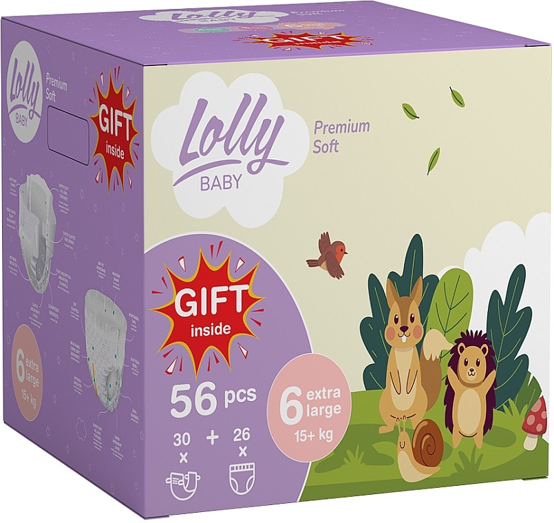 Набор акционный - Lolly Premium Soft Подгузники 6 (30 шт) + трусики 6 (26 шт) — фото N1