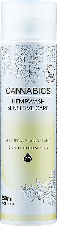 Гель для душу "Чайне дерево, іланг-іланг" - Cannabios Hemp Wash Sensitive Care — фото N1