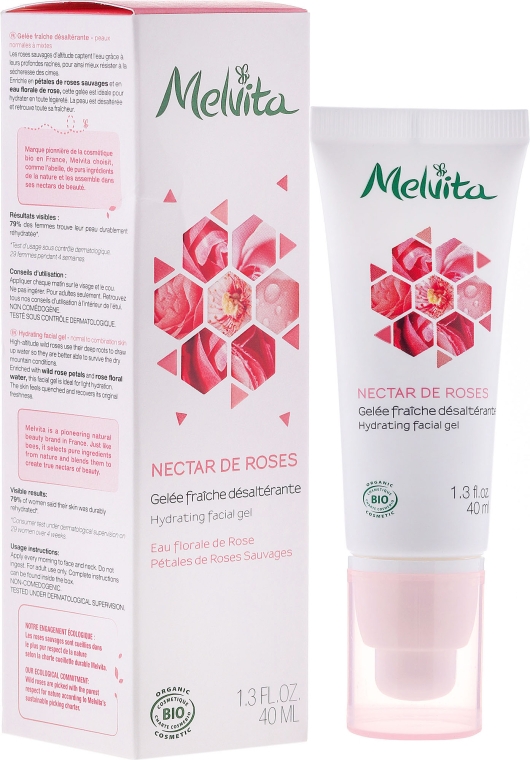 Увлажняющий гель для лица "Розовый Нектар" - Melvita Nectar De Rose Hydrating Facial Gel