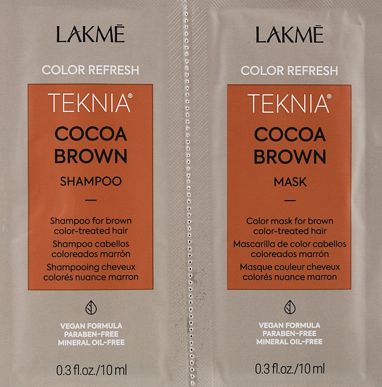 Набор пробников - Lakme Teknia Color Refresh Cocoa Brown (sh/10ml + mask/10ml) — фото N2