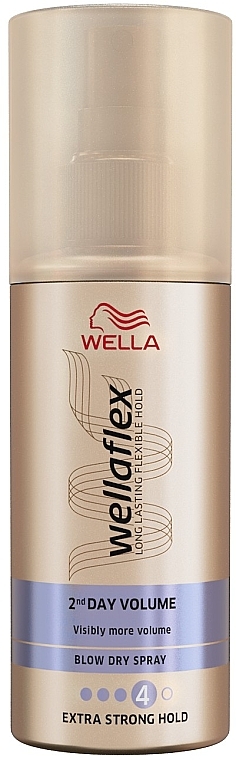 Спрей для горячей укладки экстрасильной фиксации - Wella Wellaflex 2nd Day Volume Extra Strong Hold Blow Dry Spray — фото N1