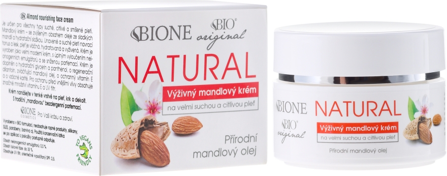Питательный крем для лица - Bione Cosmetics Almond Original Natural Bio Nourishing Cream — фото N1